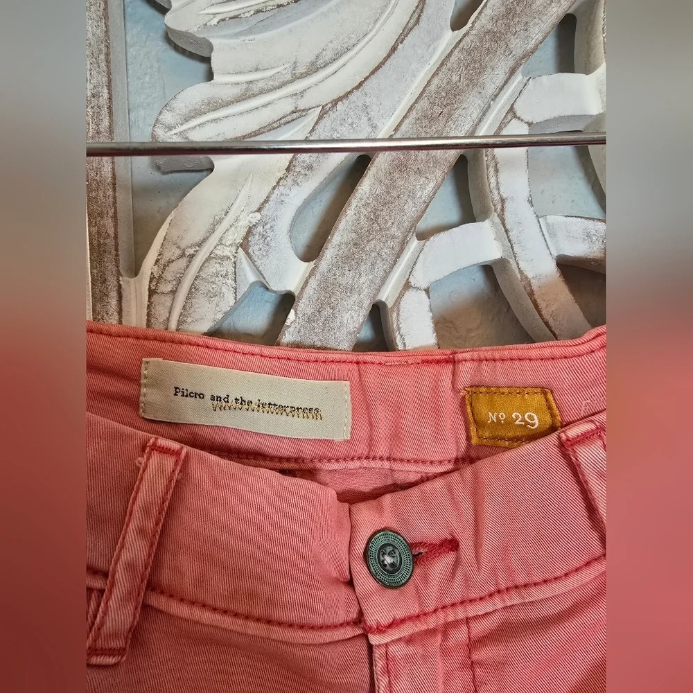 Anthropologie Pilcro Women's Hyphen Chino Shorts Boho Classic Stretch Pink 29 - Picture 4 of 7
